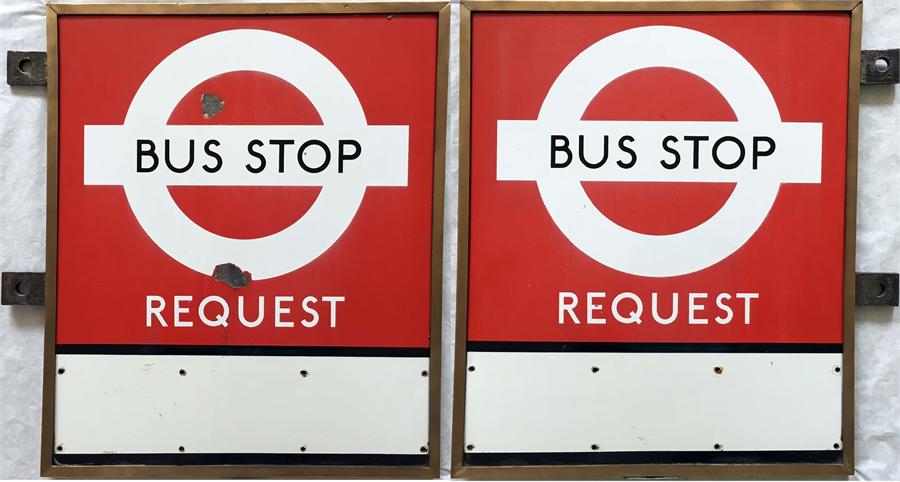 London Transport enamel BUS STOP FLAG (Request) of