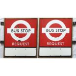 London Transport enamel BUS STOP FLAG (Request) of