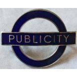 London Transport Publicity Department CAP BADGE as