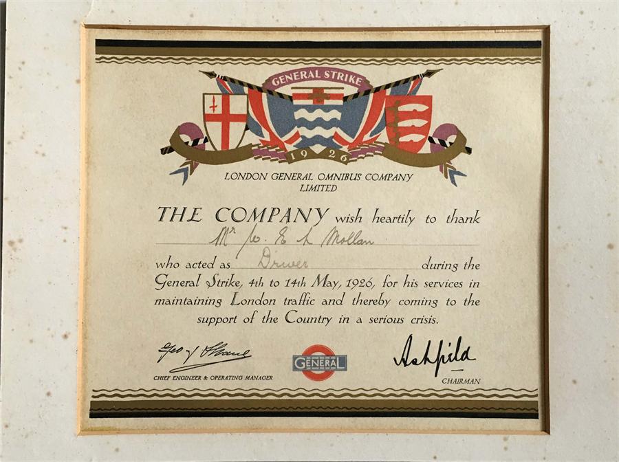 London General Omnibus Co Ltd CERTIFICATE OF THANK