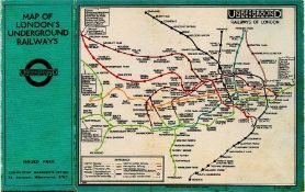 1926 London Underground linen-card POCKET MAP desi