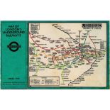 1926 London Underground linen-card POCKET MAP desi