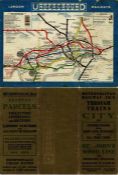 c1911 London Underground Railways CARD POCKET MAP,