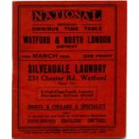 1928 National Omnibus & Transport Co TIMETABLE for