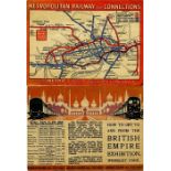 1924 Metropolitan Railway small POCKET CARD MAP "H