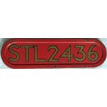 London Transport bus FLEETNUMBER BONNET PLATE from