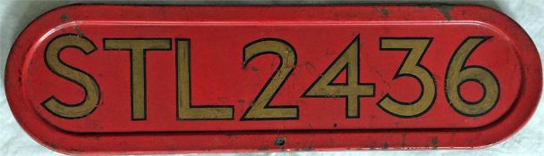 London Transport bus FLEETNUMBER BONNET PLATE from