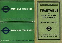 London Transport TIMETABLE BOOKLETS comprising Gre