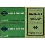 London Transport TIMETABLE BOOKLETS comprising Gre