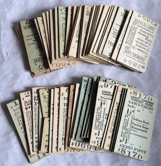 Selection of 1930s/40s London Underground CARD TIC