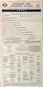 London Transport Tramways paper FARECHART dated 10