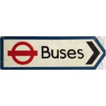 London Transport ROAD DIRECTION SIGN 'Buses'. In h