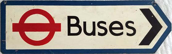 London Transport ROAD DIRECTION SIGN 'Buses'. In h