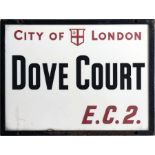 A City of London STREET SIGN from Dove Court, EC2,