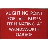 London Transport bus stop enamel Q-PLATE 'Alightin