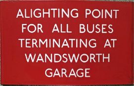 London Transport bus stop enamel Q-PLATE 'Alightin