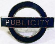 London Transport Publicity Department CAP BADGE as