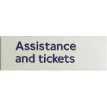 London Underground flanged ENAMEL SIGN 'Assistance