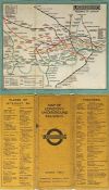 c1928/9 London Underground linen-card POCKET MAP f