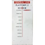 London Underground enamel PLATFORM LINE DIAGRAM fo