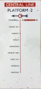 London Underground enamel PLATFORM LINE DIAGRAM fo