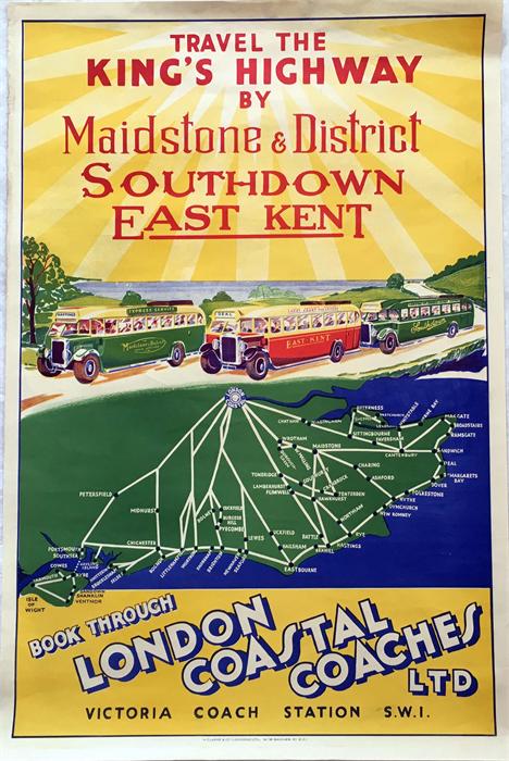 Original 1930s POSTER 'Travel the King's Highway' - Image 2 of 3
