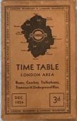 London Transport TIMETABLE BOOKLET of Buses, Coaches, Trolleybuses, Tramways & Underground Rlys