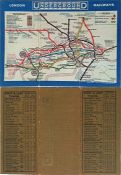 c1911 London Underground Railways CARD POCKET MAP, considered by many to be the true ancestor of