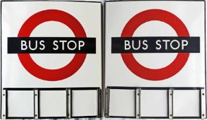 1950s/60s London Transport enamel BUS STOP FLAG, an E3 compulsory version with runners for 3 e-