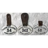 Selection of Folkestone, Hythe & District enamel CONDUCTORS' LICENCE BADGES, early 20th century