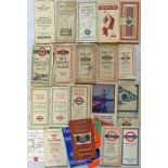 Bundle of London Transport & pre-LT Bus, Tram & Underground POCKET MAPS, HOLIDAY SERVICES &