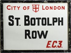 A City of London STREET SIGN from St Botolph Row, EC3, a tiny street between Aldgate High St and