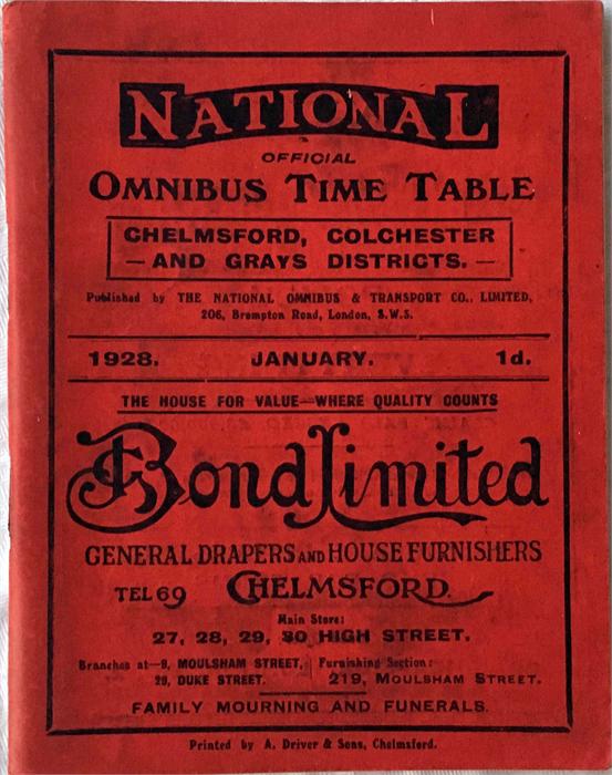 National Omnibus & Transport Co Ltd TIMETABLE BOOKLET for Chelmsford, Colchester and Grays Districts - Image 3 of 3