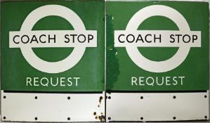 London Transport COACH STOP FLAG (Request version). A hollow, 'boat'-type flag, size E3, runners