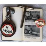 London Transport bus driver's items comprising PSV BADGE no N 74564, c1960s (in good condition