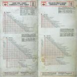London Transport TROLLEYBUS FARECHART, double-sided card dated 1960 with routes 645/660 on one
