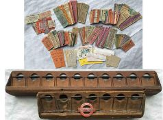 London Transport bus/tram/trolleybus conductor's TICKET RACKS x 2, one 20-position (good condition),