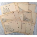 Quantity of 1950s London Transport Trolleybus CONDUCTORS' FARECHARTS for a wide variety of routes