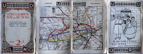 1909 London Underground STREET & RAILWAY MAP. A 54-page booklet featuring prominent use of the