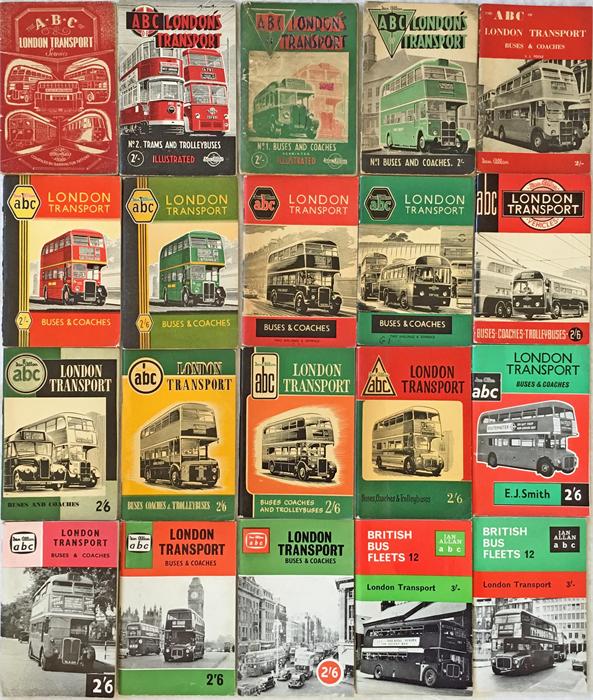 Quantity of Ian Allan 'ABC' BOOKLETS of London Transport services (mainly buses and coaches) dated