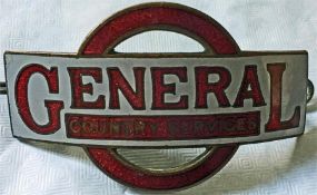 London General Country Services Driver's/Conductor's CAP BADGE in red and grey enamel, matching