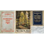 Metropolitan Railway items comprising a 1916 stapled LEAFLET 'Season Ticket Rates' (corroded