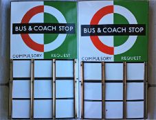 1950s/60s London Transport enamel BUS & COACH STOP FLAG (bus compulsory, coach request version).