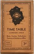 London Transport TIMETABLE BOOKLET of Buses, Coaches, Trolleybuses, Tramways & Underground Rlys