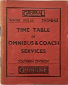 1932 London General Country Services TIMETABLE BOOKLET of Omnibus & Coach Services, Southern