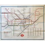 1977 London Underground quad-royal POSTER MAP designed by Paul Garbutt. Shows the Jubilee Line under