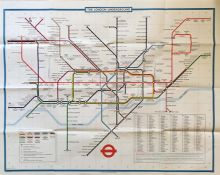 1977 London Underground quad-royal POSTER MAP designed by Paul Garbutt. Shows the Jubilee Line under