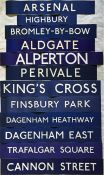 Selection of London Underground paper STATION NAME POSTERS as used for temporary signs etc. These