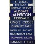 Selection of London Underground paper STATION NAME POSTERS as used for temporary signs etc. These