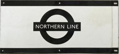 London Underground 1950s/60s enamel STATION FRIEZE PLATE for the Northern Line with the line name on